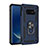 Coque Contour Silicone et Plastique Housse Etui Mat avec Magnetique Support Bague Anneau R04 pour Samsung Galaxy S10e Bleu
