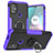 Coque Contour Silicone et Plastique Housse Etui Mat avec Magnetique Support Bague Anneau S02 pour Motorola Moto G10 Violet