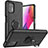 Coque Contour Silicone et Plastique Housse Etui Mat avec Magnetique Support Bague Anneau S03 pour Motorola Moto G Stylus (2021) Noir