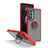 Coque Contour Silicone et Plastique Housse Etui Mat avec Magnetique Support Bague Anneau S04 pour Motorola Moto Edge Lite 5G Rouge