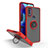 Coque Contour Silicone et Plastique Housse Etui Mat avec Magnetique Support Bague Anneau S04 pour Motorola Moto G Pure Rouge