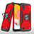 Coque Contour Silicone et Plastique Housse Etui Mat avec Magnetique Support Bague Anneau S04 pour Samsung Galaxy A01 SM-A015 Rouge