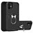 Coque Contour Silicone et Plastique Housse Etui Mat avec Magnetique Support Bague Anneau S05 pour Apple iPhone 12 Noir