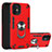Coque Contour Silicone et Plastique Housse Etui Mat avec Magnetique Support Bague Anneau S05 pour Apple iPhone 12 Petit