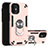 Coque Contour Silicone et Plastique Housse Etui Mat avec Magnetique Support Bague Anneau S05 pour Apple iPhone 12 Petit