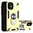 Coque Contour Silicone et Plastique Housse Etui Mat avec Magnetique Support Bague Anneau S05 pour Apple iPhone 12 Petit