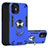 Coque Contour Silicone et Plastique Housse Etui Mat avec Magnetique Support Bague Anneau S05 pour Apple iPhone 12 Petit