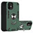 Coque Contour Silicone et Plastique Housse Etui Mat avec Magnetique Support Bague Anneau S05 pour Apple iPhone 12 Petit