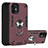 Coque Contour Silicone et Plastique Housse Etui Mat avec Magnetique Support Bague Anneau S05 pour Apple iPhone 12 Petit