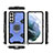 Coque Contour Silicone et Plastique Housse Etui Mat avec Magnetique Support Bague Anneau S07 pour Samsung Galaxy S22 5G Bleu
