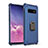 Coque Contour Silicone et Plastique Housse Etui Mat avec Magnetique Support Bague Anneau T01 pour Samsung Galaxy S10 5G Bleu