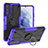 Coque Contour Silicone et Plastique Housse Etui Mat avec Magnetique Support Bague Anneau T08 pour Samsung Galaxy S21 5G Violet