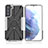 Coque Contour Silicone et Plastique Housse Etui Mat avec Magnetique Support Bague Anneau T09 pour Samsung Galaxy S23 5G Petit