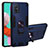 Coque Contour Silicone et Plastique Housse Etui Mat avec Magnetique Support Bague Anneau Y01B pour Samsung Galaxy A51 5G Bleu