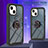 Coque Contour Silicone et Plastique Housse Etui Mat avec Magnetique Support Bague Anneau YB1 pour Apple iPhone 14 Petit