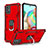 Coque Contour Silicone et Plastique Housse Etui Mat avec Magnetique Support Bague Anneau YF1 pour Samsung Galaxy A71 5G Rouge