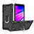 Coque Contour Silicone et Plastique Housse Etui Mat avec Magnetique Support Bague Anneau YF1 pour Samsung Galaxy M01 Core Noir