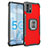 Coque Contour Silicone et Plastique Housse Etui Mat avec Magnetique Support Bague Anneau ZJ2 pour Samsung Galaxy A51 4G Rouge Petit