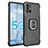 Coque Contour Silicone et Plastique Housse Etui Mat avec Magnetique Support Bague Anneau ZJ2 pour Samsung Galaxy A51 5G Noir