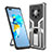 Coque Contour Silicone et Plastique Housse Etui Mat avec Magnetique Support Bague Anneau ZL1 pour Huawei Mate 40 Pro+ Plus Argent