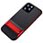 Coque Contour Silicone et Plastique Housse Etui Mat avec Support A01 pour Apple iPhone 11 Pro Rouge