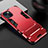 Coque Contour Silicone et Plastique Housse Etui Mat avec Support A01 pour Apple iPhone 15 Rouge