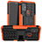 Coque Contour Silicone et Plastique Housse Etui Mat avec Support A01 pour Motorola Moto G10 Orange