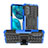 Coque Contour Silicone et Plastique Housse Etui Mat avec Support A01 pour Motorola MOTO G52 Bleu