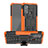 Coque Contour Silicone et Plastique Housse Etui Mat avec Support A01 pour Motorola Moto G60 Orange
