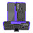 Coque Contour Silicone et Plastique Housse Etui Mat avec Support A01 pour Motorola Moto G60 Violet