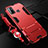Coque Contour Silicone et Plastique Housse Etui Mat avec Support A01 pour Oppo A53 Rouge