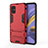 Coque Contour Silicone et Plastique Housse Etui Mat avec Support A01 pour Samsung Galaxy A51 4G Rouge