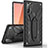 Coque Contour Silicone et Plastique Housse Etui Mat avec Support A01 pour Samsung Galaxy Note 10 Noir
