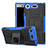 Coque Contour Silicone et Plastique Housse Etui Mat avec Support A01 pour Sony Xperia XZ1 Compact Bleu