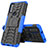 Coque Contour Silicone et Plastique Housse Etui Mat avec Support A02 pour Motorola Moto G Pure Bleu