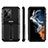 Coque Contour Silicone et Plastique Housse Etui Mat avec Support A02 pour Samsung Galaxy S23 Ultra 5G Noir