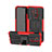 Coque Contour Silicone et Plastique Housse Etui Mat avec Support A03 pour Huawei Mate 20 Lite Rouge