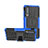 Coque Contour Silicone et Plastique Housse Etui Mat avec Support A03 pour Huawei P30 Bleu