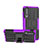 Coque Contour Silicone et Plastique Housse Etui Mat avec Support A03 pour Huawei P30 Violet