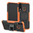 Coque Contour Silicone et Plastique Housse Etui Mat avec Support A04 pour Huawei P30 Lite New Edition Orange