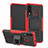 Coque Contour Silicone et Plastique Housse Etui Mat avec Support A04 pour Huawei P30 Lite New Edition Rouge