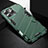 Coque Contour Silicone et Plastique Housse Etui Mat avec Support A05 pour Apple iPhone 13 Pro Max Vert