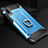 Coque Contour Silicone et Plastique Housse Etui Mat avec Support Bague Anneau H01 pour Samsung Galaxy A90 5G Bleu Ciel
