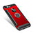 Coque Contour Silicone et Plastique Housse Etui Mat avec Support Bague Anneau pour Apple iPhone 7 Plus Rouge
