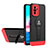 Coque Contour Silicone et Plastique Housse Etui Mat avec Support H01P pour Xiaomi Poco M5S Petit