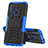 Coque Contour Silicone et Plastique Housse Etui Mat avec Support J01X pour Samsung Galaxy A11 Bleu