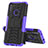 Coque Contour Silicone et Plastique Housse Etui Mat avec Support J01X pour Samsung Galaxy A11 Violet