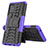 Coque Contour Silicone et Plastique Housse Etui Mat avec Support J01X pour Samsung Galaxy A51 4G Violet