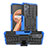 Coque Contour Silicone et Plastique Housse Etui Mat avec Support JX1 pour Oppo K10 4G Bleu