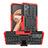 Coque Contour Silicone et Plastique Housse Etui Mat avec Support JX1 pour Oppo K10 4G Rouge